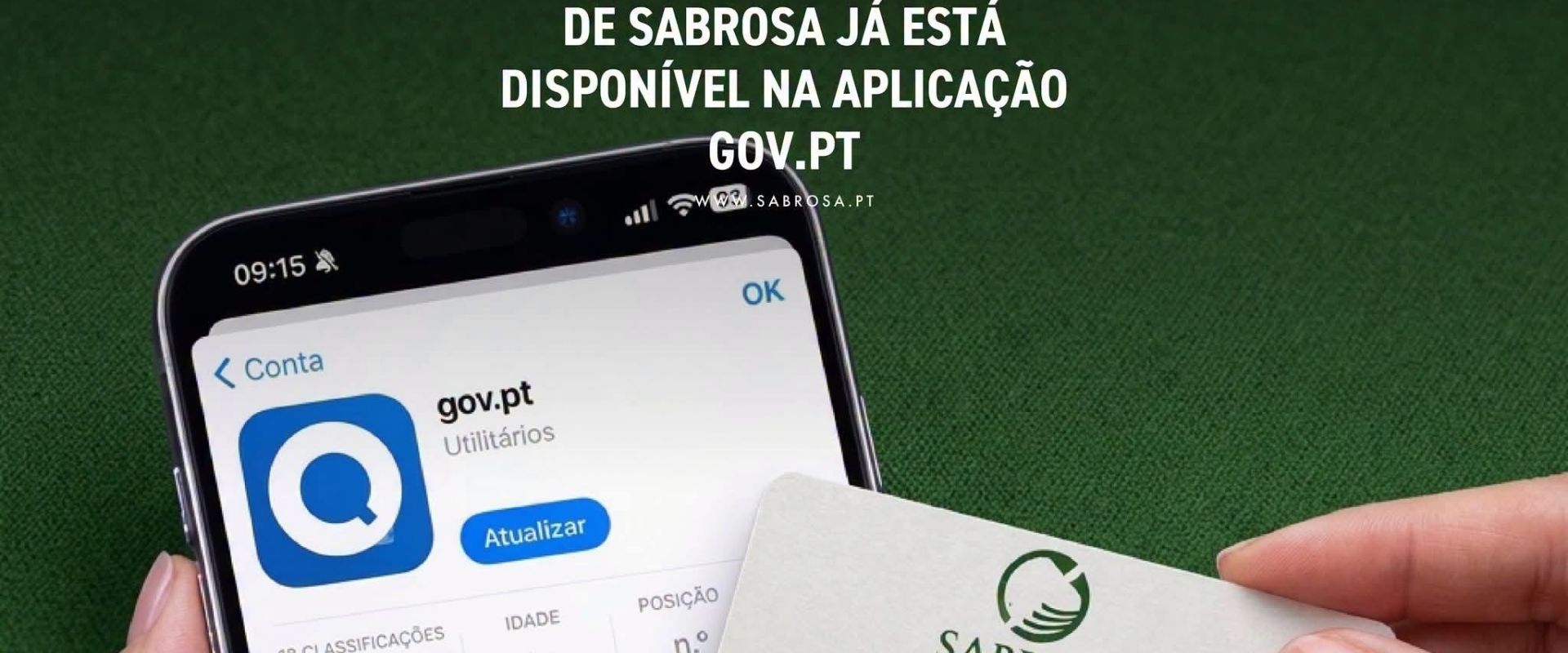 Cartão Digital do Munícipe de Sabrosa já está disponível na aplicação GOV.PT
